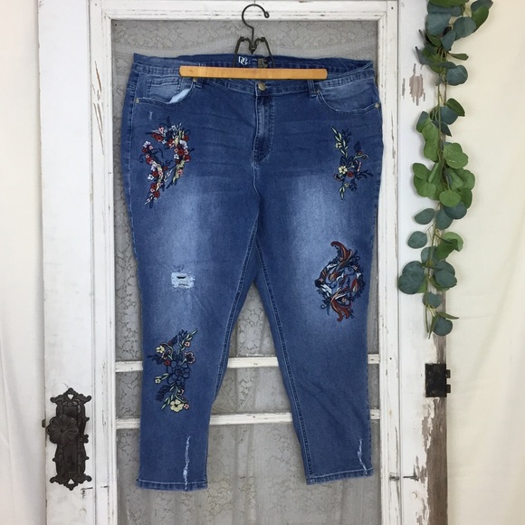 diane gilman embroidered jeans